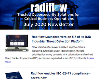 Radiflow Newsletter, July 2020